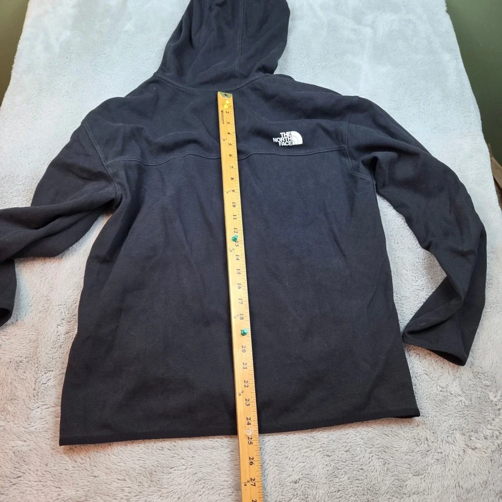 The North Face Full Zip Hoodie Mens L Athletic Logo Drawstring Pockets Black